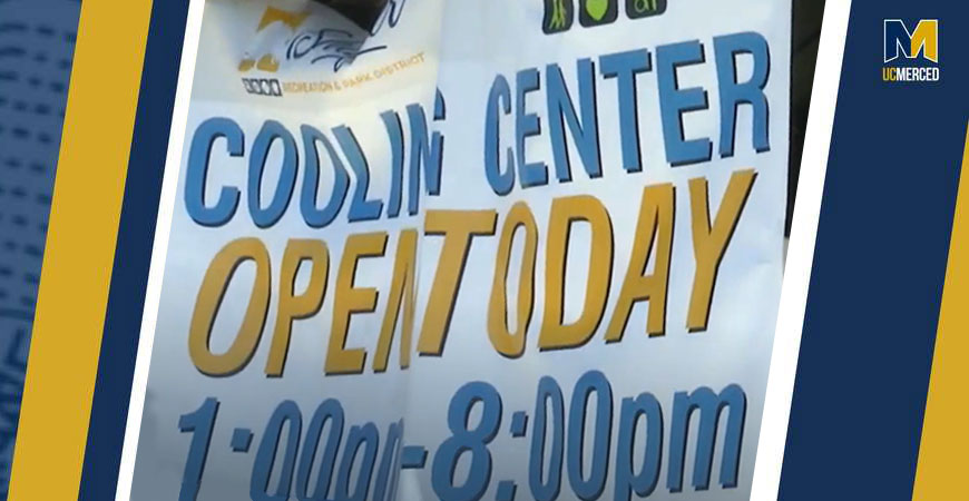 Cooling center banner in Kern County